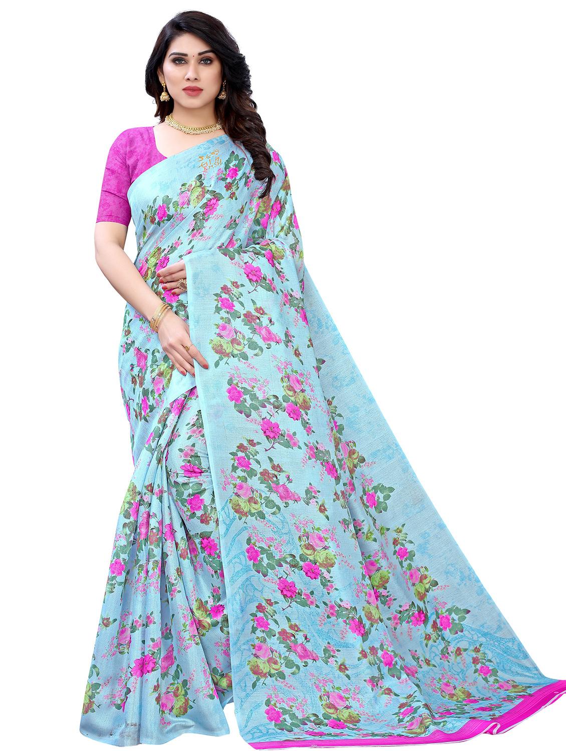 floral printed saree - 19301717 -  Zoom Image - 0