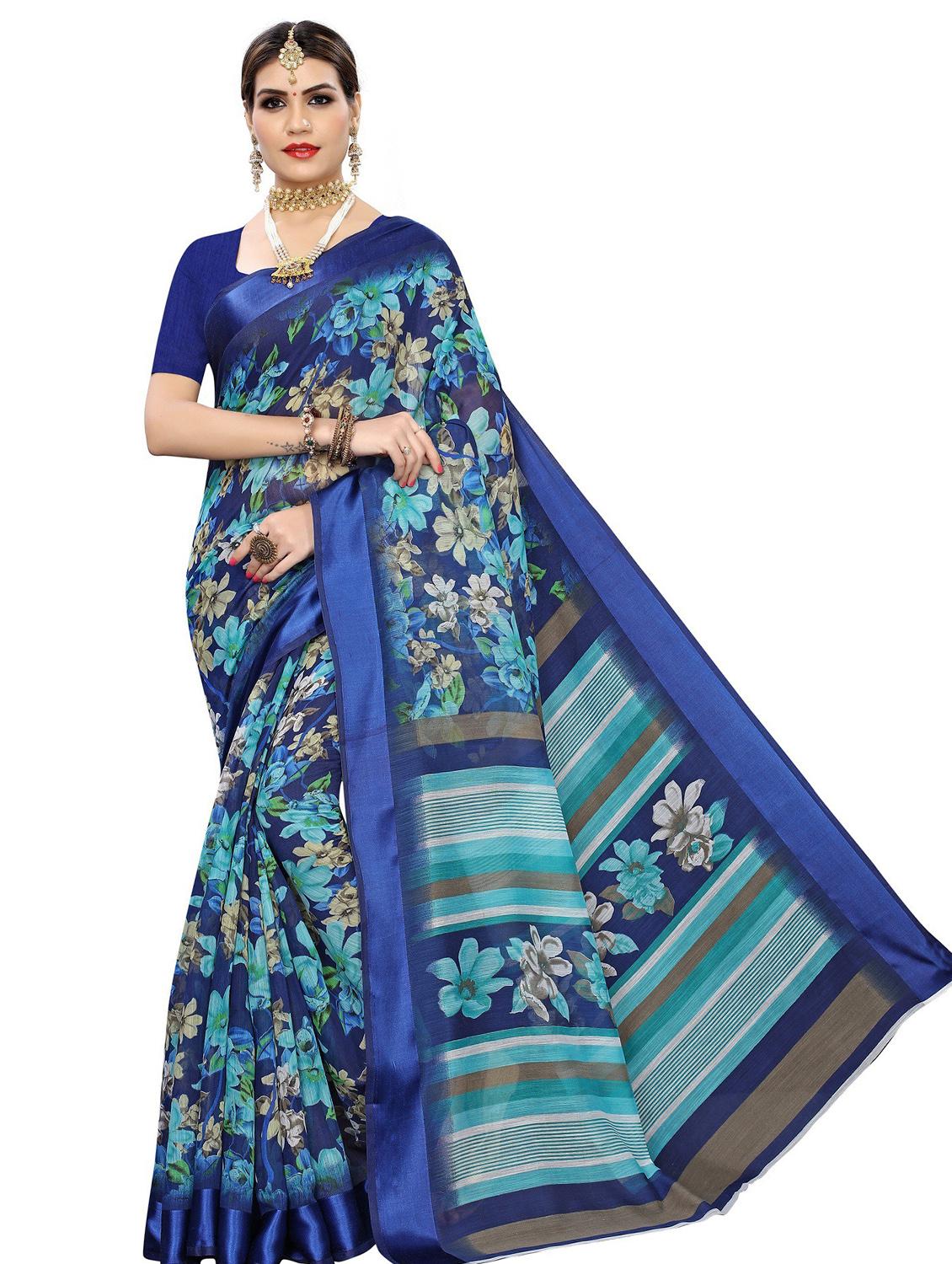 contrast border printed saree - 19301724 - Zoom Image - 0