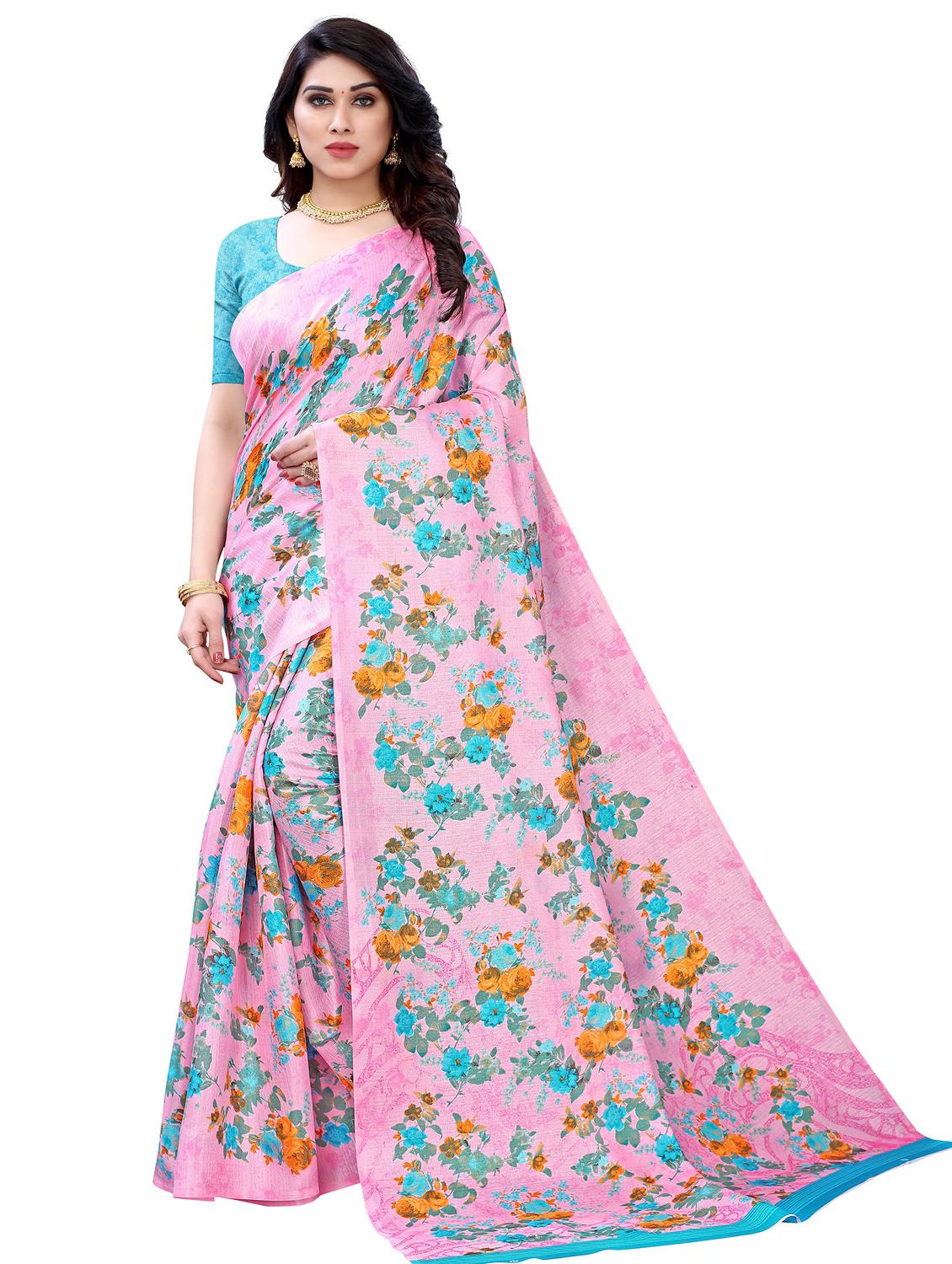 floral printed saree - 19301748 -  Zoom Image - 0