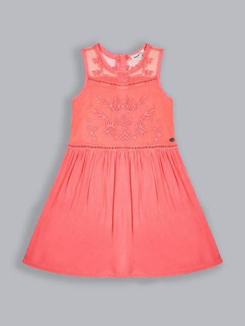 girls self design round neck frock - 19302435 -  Standard Image - 0