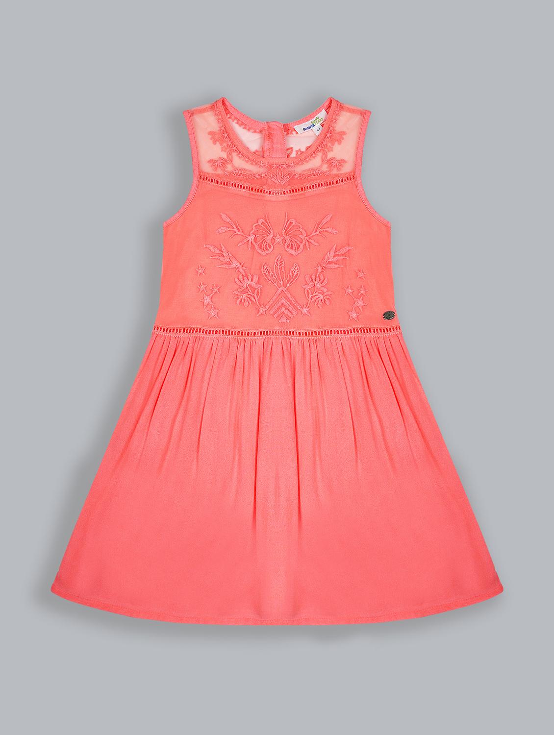 girls self design round neck frock - 19302435 -  Zoom Image - 0