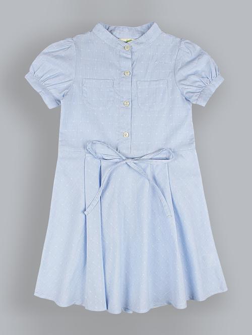 girls mandarin collar puff sleeve frock - 19302487 - Standard Image - 0