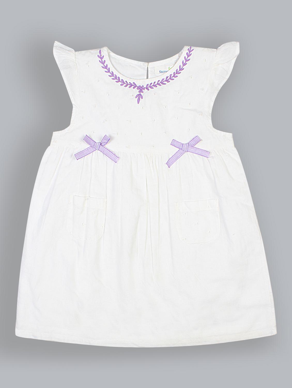 girls round neck cap sleeve frock - 19302489 -  Zoom Image - 0