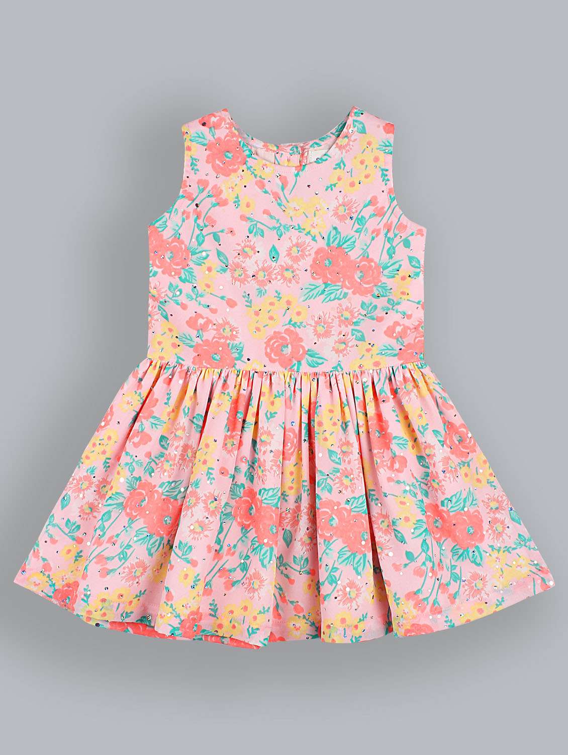 girls round neck sleeveless frock
