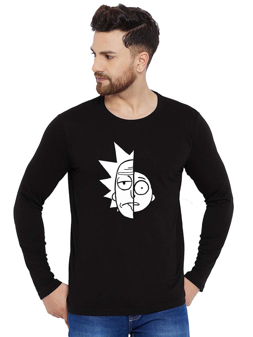 men round neck front printed t-shirt