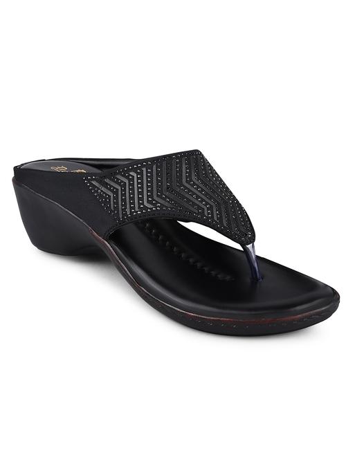 women black slip on flats sandals - 19303777 - Standard Image - 0