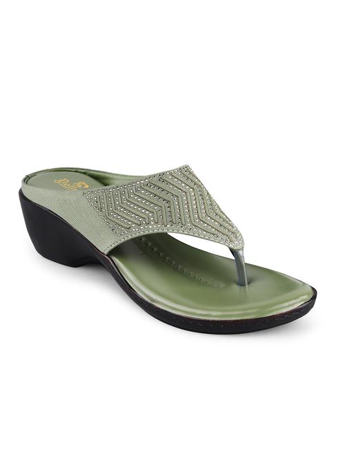 green t-strap wedge - 19303779 - Standard Image - 0