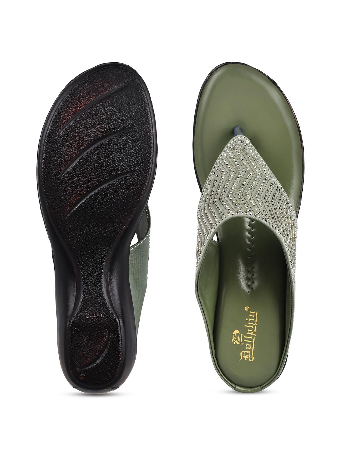 green t-strap wedge - 19303779 - Standard Image - 5