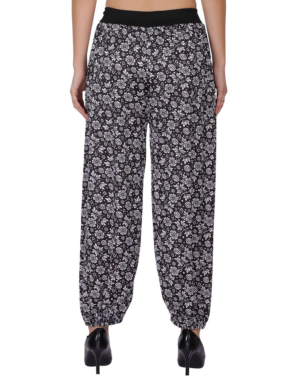 black printed harem trousers - 19303786 -  Standard Image - 3
