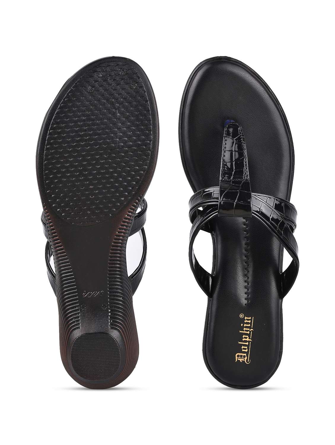black pu slip on sandals - 19303795 - Standard Image - 5