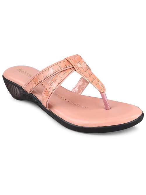 pink pu slip on sandals - 19303796 -  Standard Image - 0