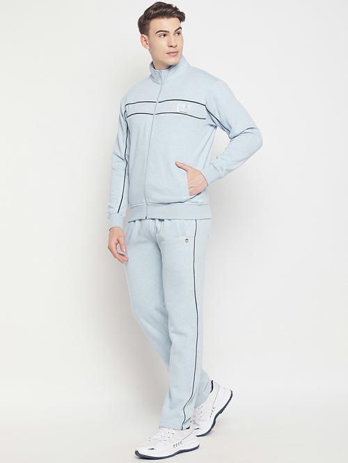 light blue solid full length track suit - 19303827 - Standard Image - 0