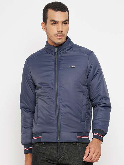 blue solid bomber jacket - 19303868 -  Standard Image - 0