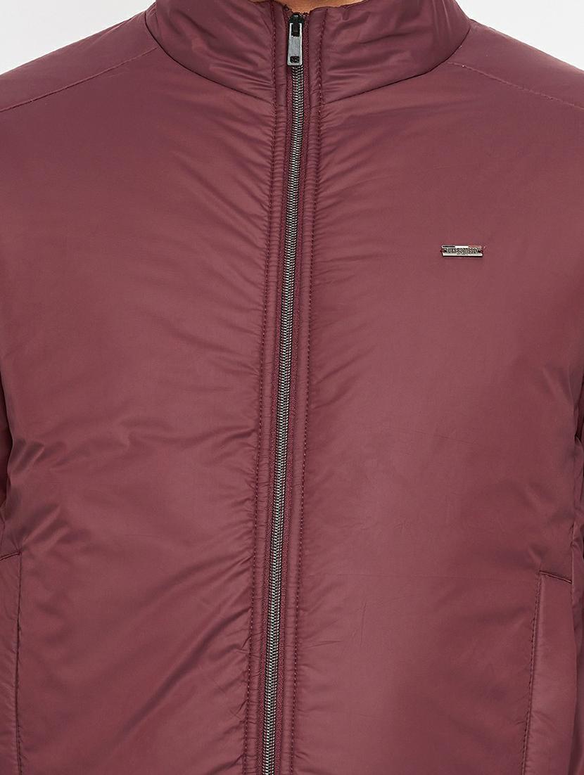 burgundy solid bomber jacket - 19303878 - Standard Image - 5