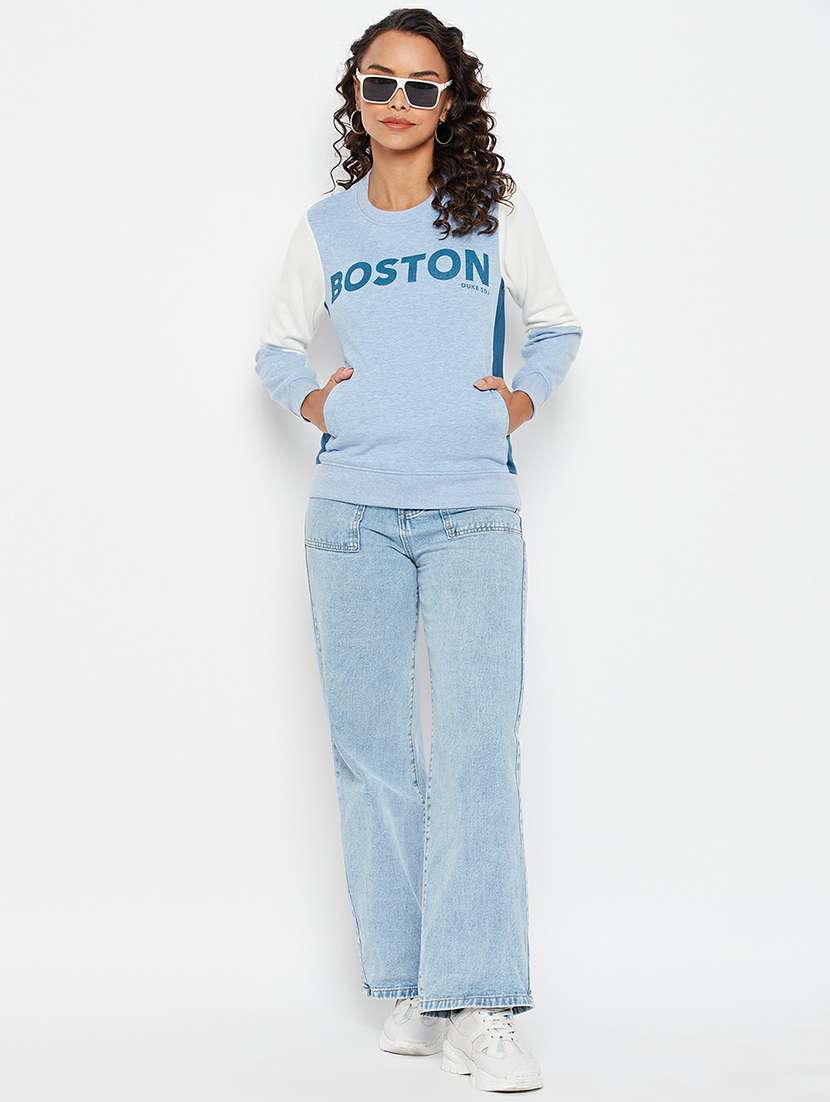 round neck printed regular sweatshirt - 19303953 - Standard Image - 3