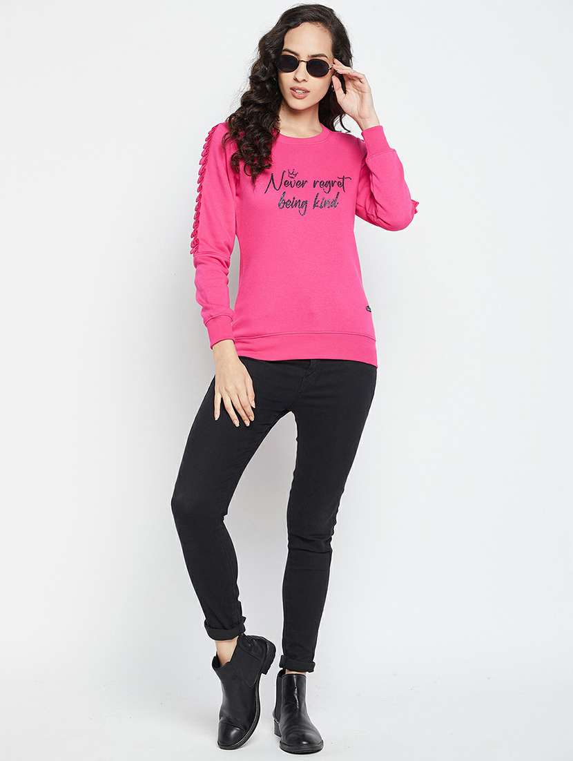 round neck printed regular sweatshirt - 19304471 -  Standard Image - 3