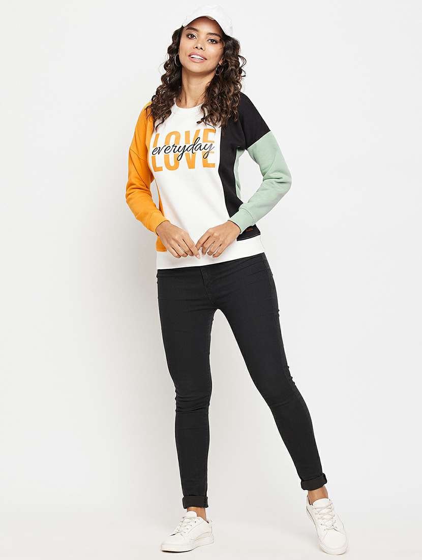 round neck solid regular sweatshirt - 19304479 -  Standard Image - 3