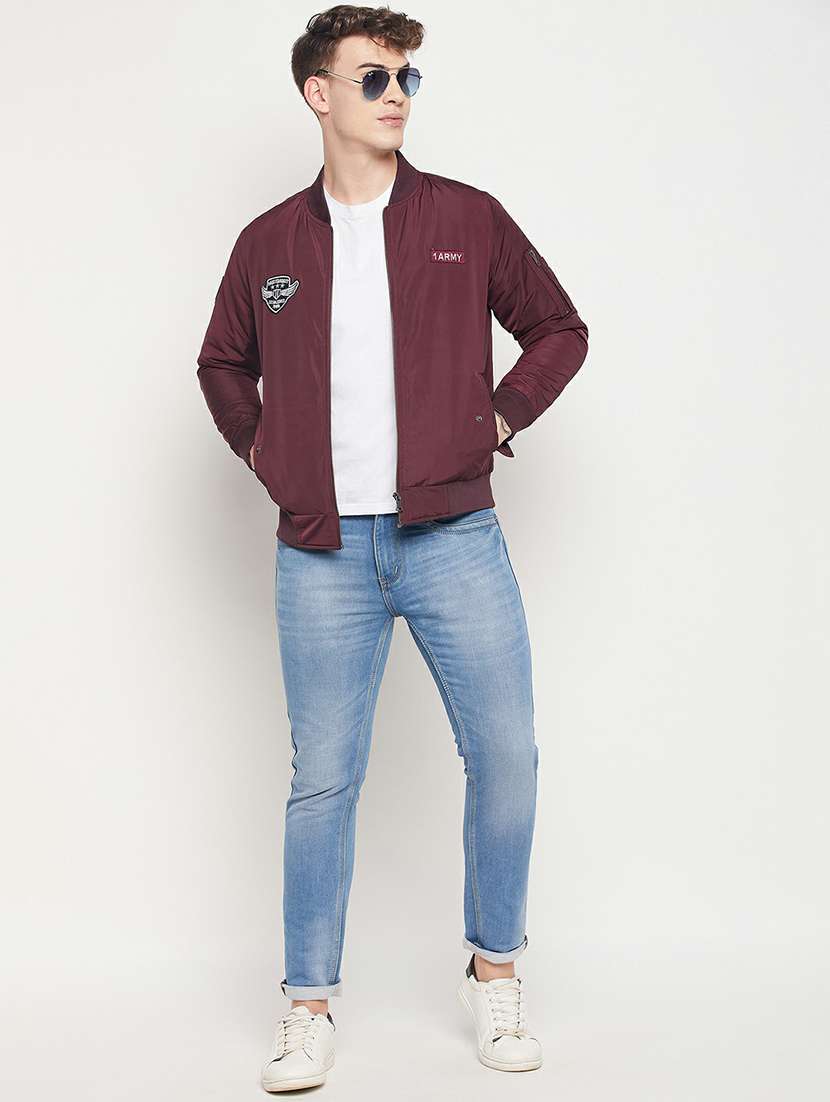 purple solid bomber jacket - 19304637 -  Standard Image - 3