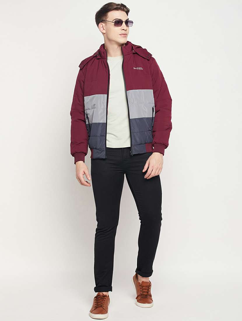 color blocked hooded bomber jacket - 19304645 -  Standard Image - 3