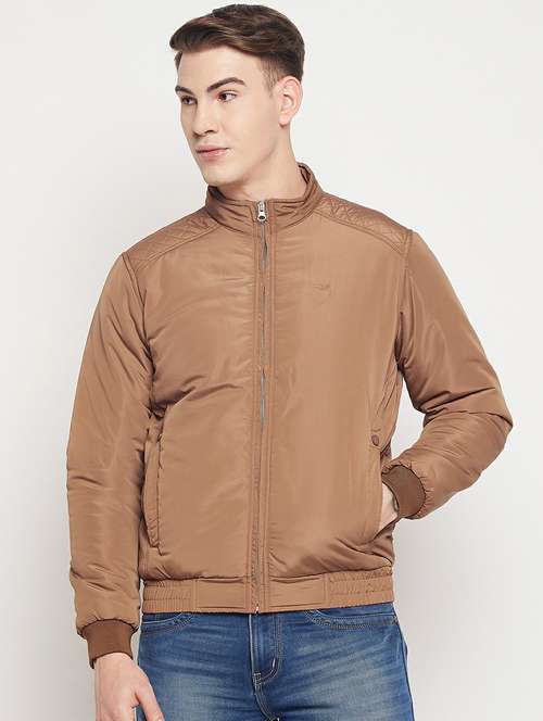 brown solid bomber jacket - 19304651 -  Standard Image - 0