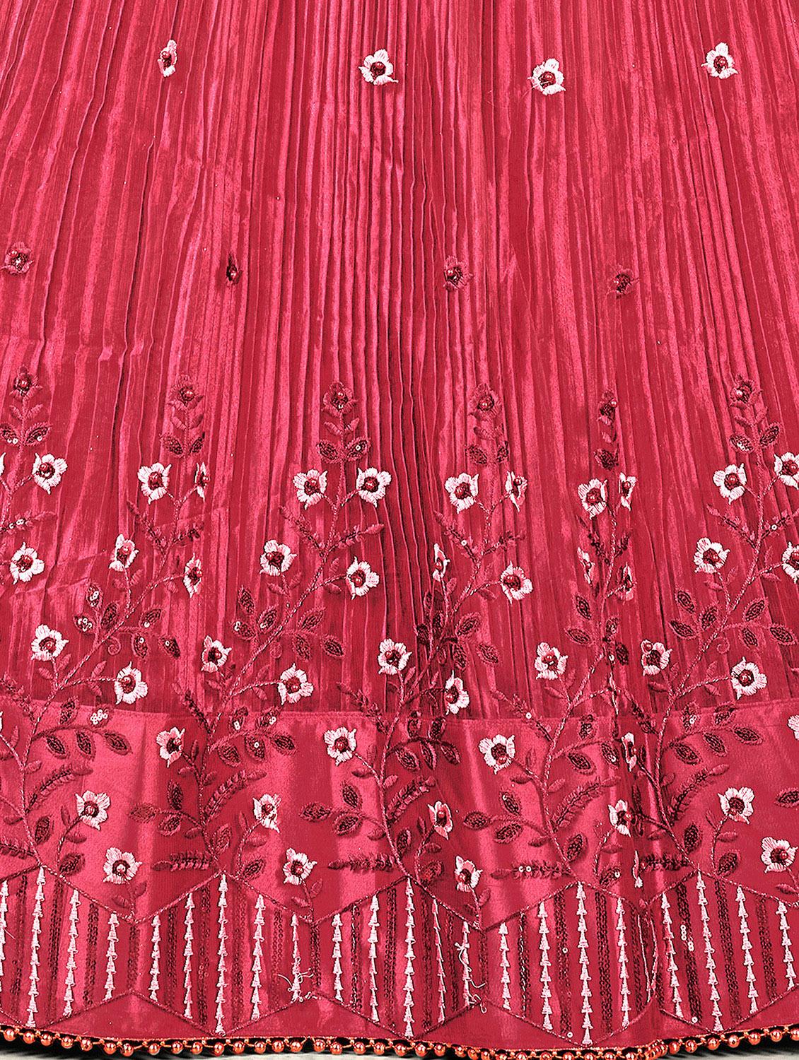 pink net aline lehenga - 19304672 - Standard Image - 5