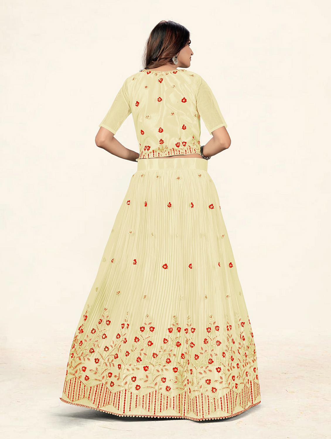 beige a-line lehenga - 19304675 - Standard Image - 3