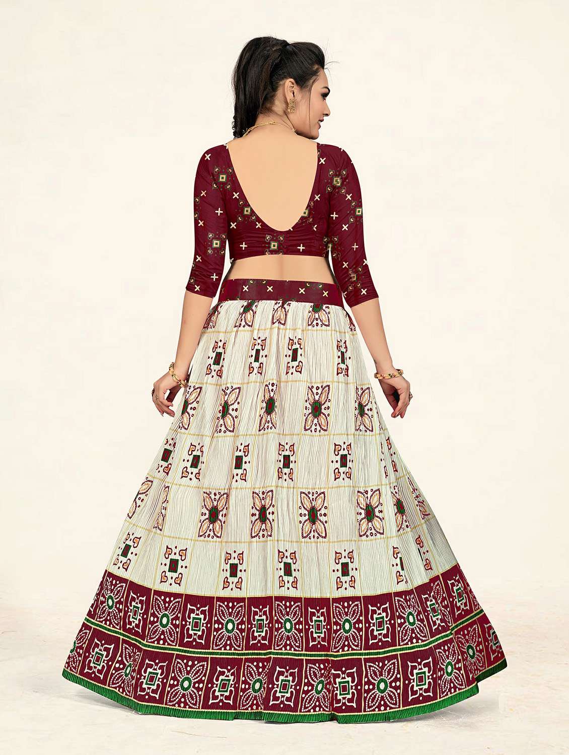 multi colored a-line printed lehenga - 19304683 -  Standard Image - 3