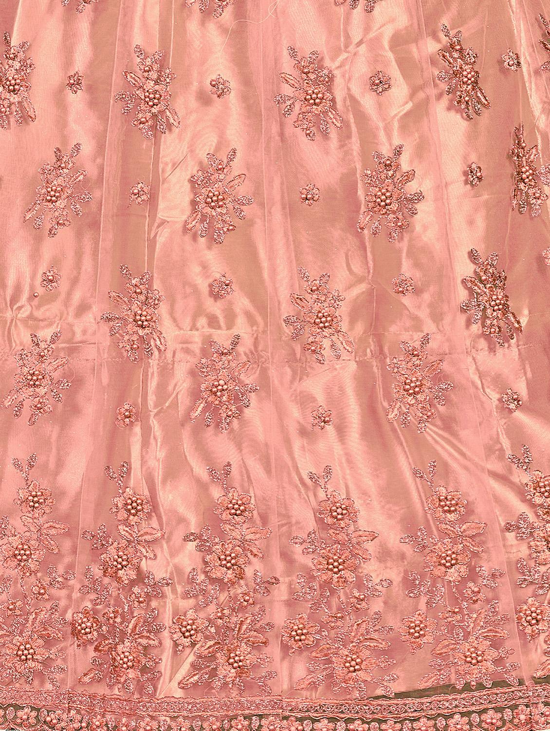 peach a-line lehenga - 19304689 - Standard Image - 5