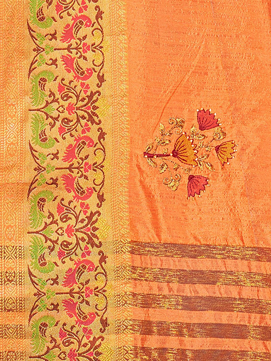 women's embroidered saree with blouse - 19304713 - Standard Image - 5