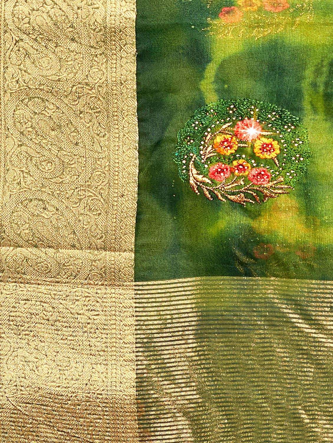self design printed woven saree with blouse - 19304728 - Standard Image - 5