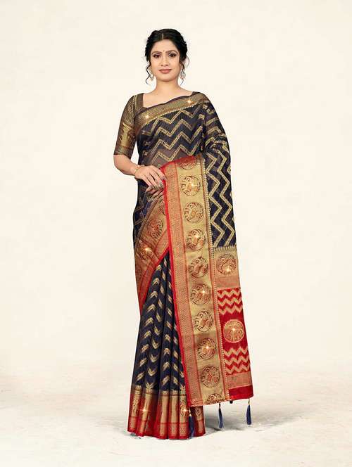 self design printed woven saree - 19304744 - Standard Image - 0