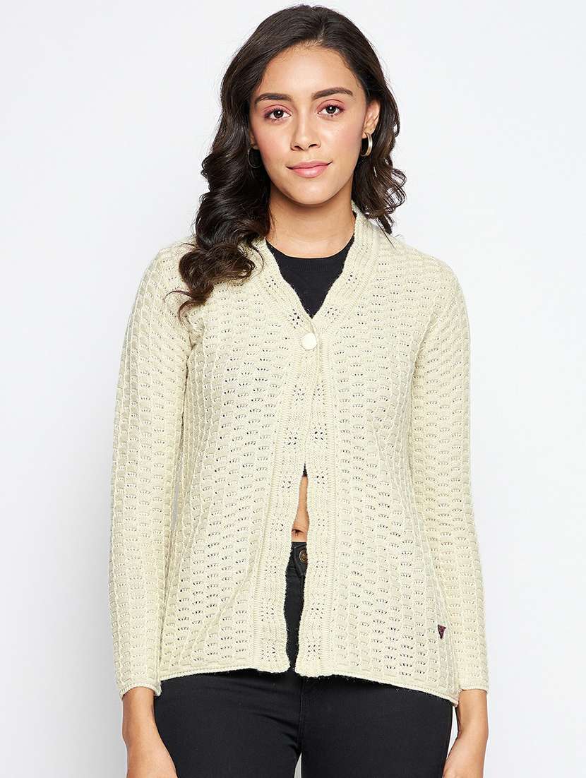 self design wool blend cardigan