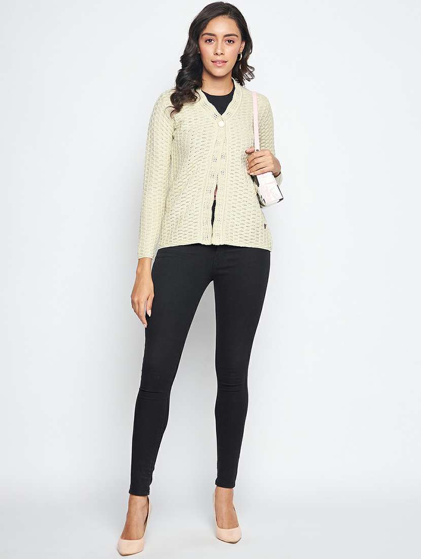 self design wool blend cardigan - 19304802 -  Standard Image - 3