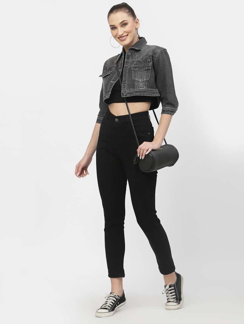 solids regular denim jacket - 19304896 -  Standard Image - 3