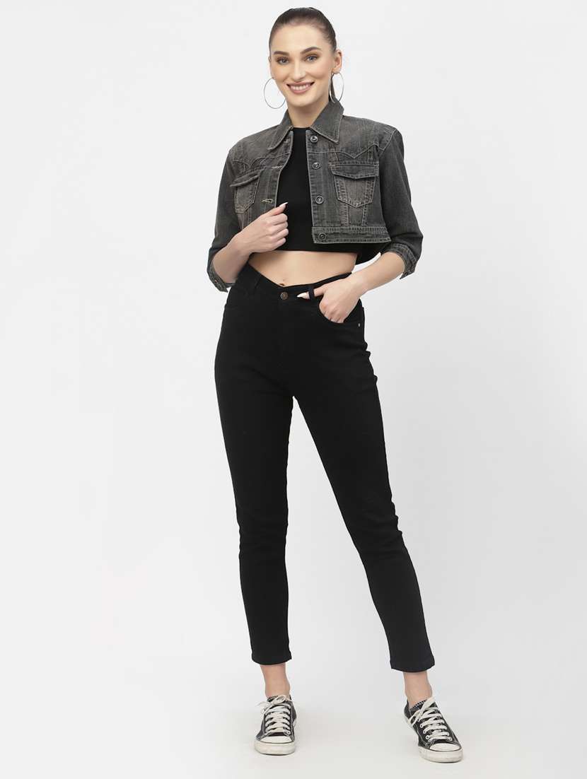 solids regular denim jacket - 19304897 -  Standard Image - 3