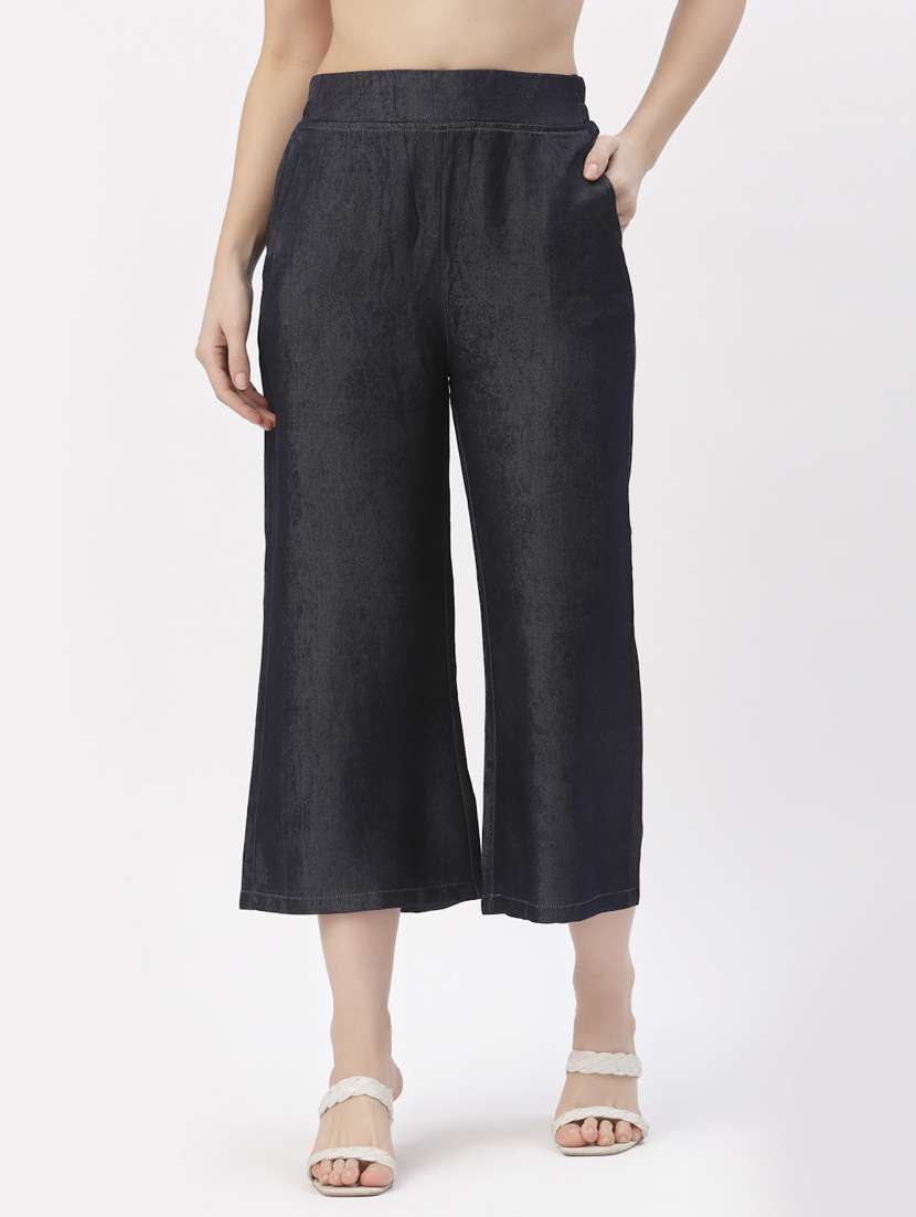 black solid palazzo