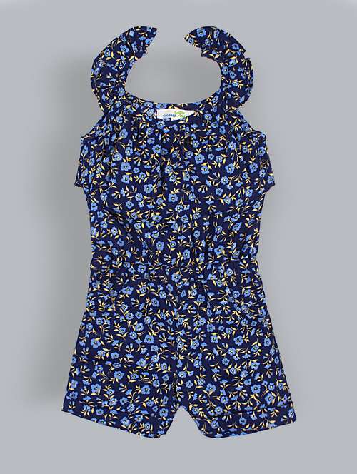 boys blue printed playsuit - 19313275 - Standard Image - 0