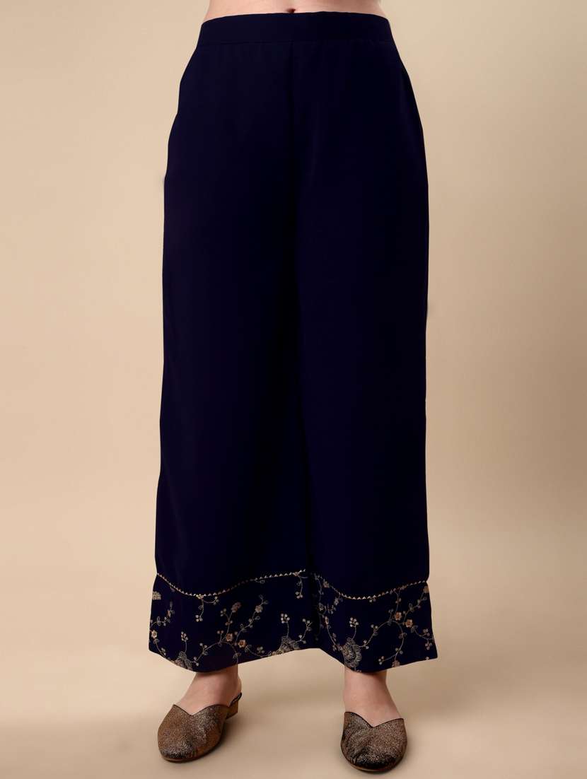 blue kurta palazzo set with dupatta - 19313361 -  Standard Image - 3