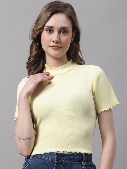 women's crop mock neck top - 19313764 -  Standard Image - 0