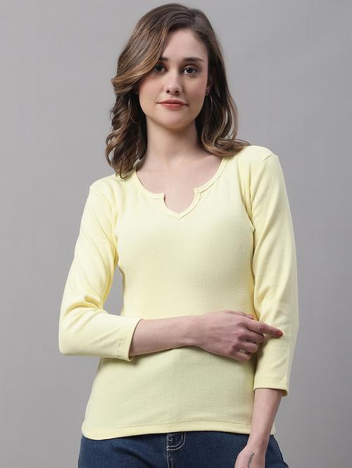women's straight v neck top - 19313778 - Standard Image - 0