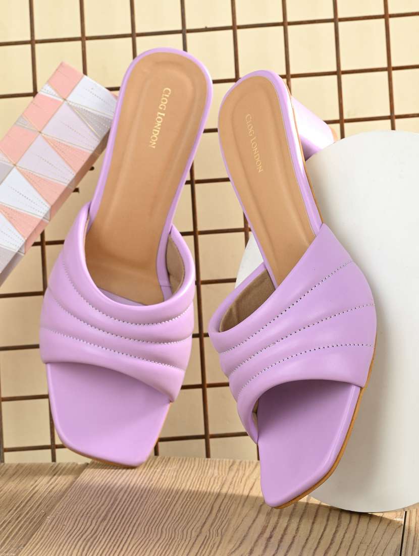women slip on block heel