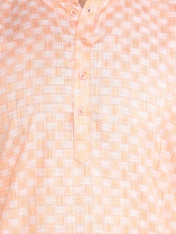 orange long kurta pyjama ethic wear set - 19313981 -  Standard Image - 3