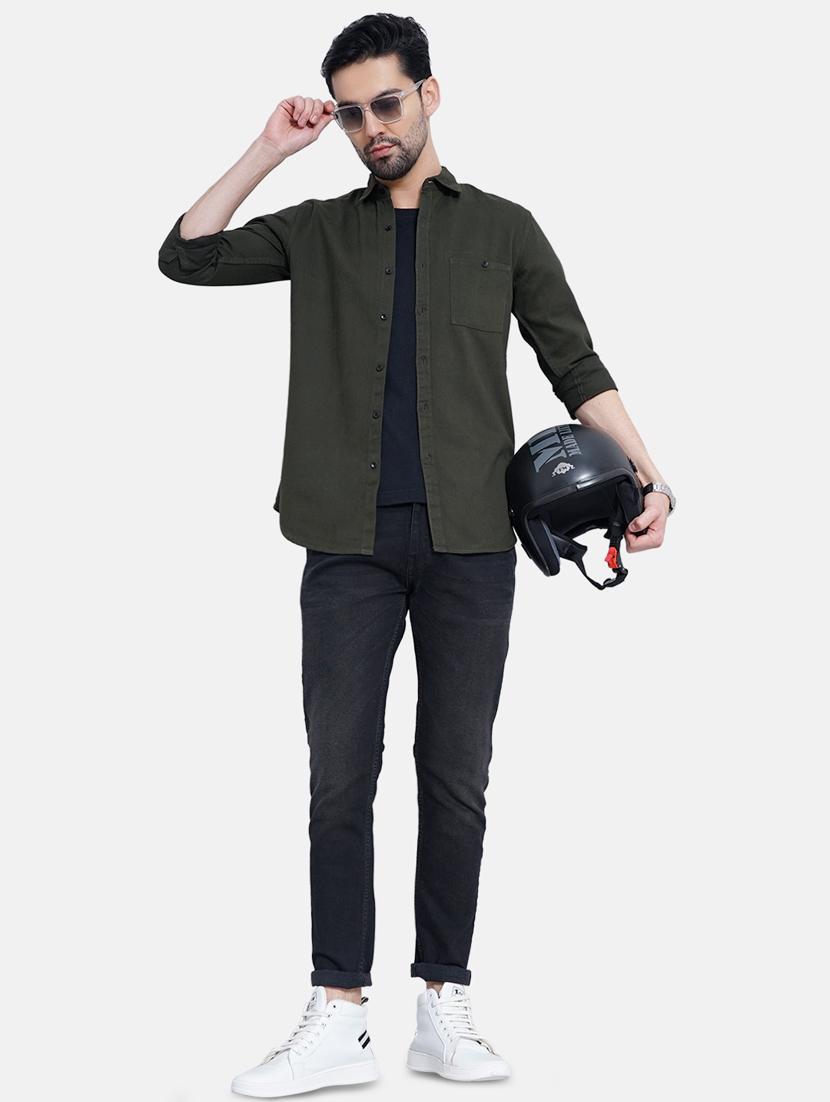 mens solid casual shirt - 19322987 - Standard Image - 3