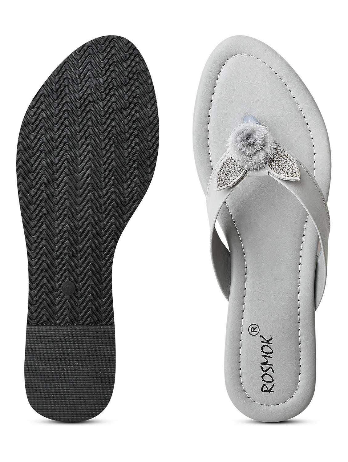 women solid slip on sandal - 19325769 - Standard Image - 3
