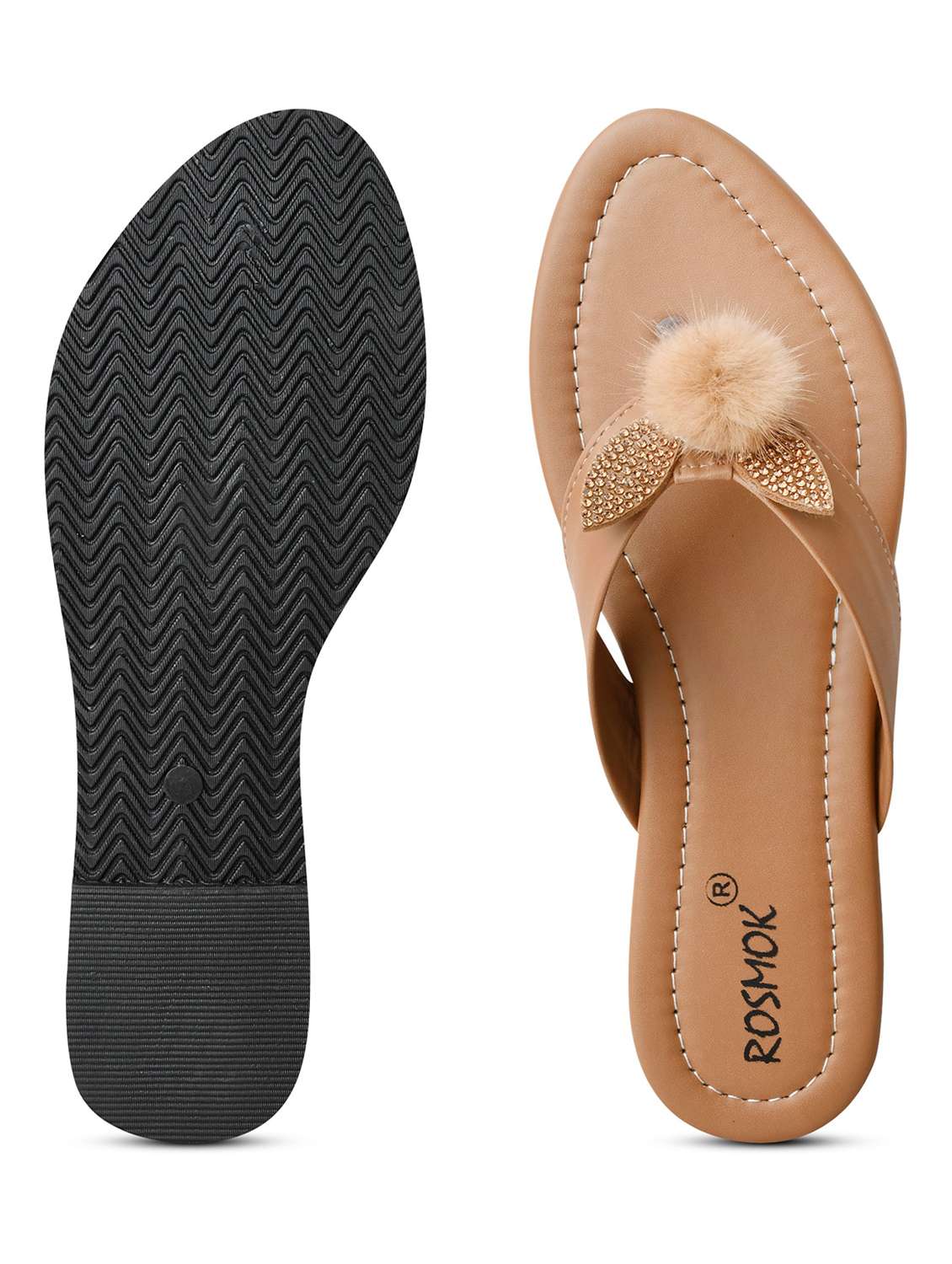 women solid slip on sandal - 19325770 -  Standard Image - 3