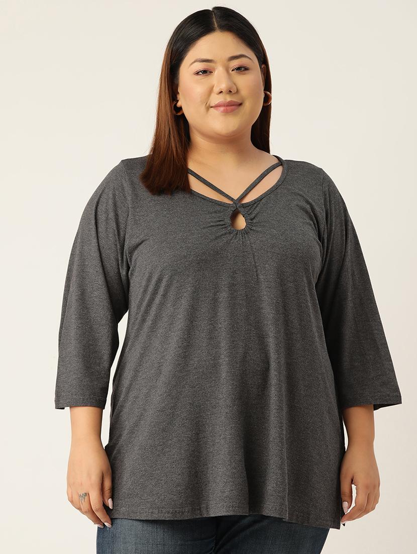 women's straight round neck top - 19326120 - Zoom Image - 0