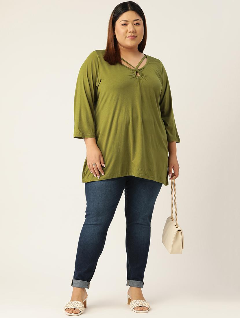 women's a line round neck top - 19326123 - Standard Image - 3