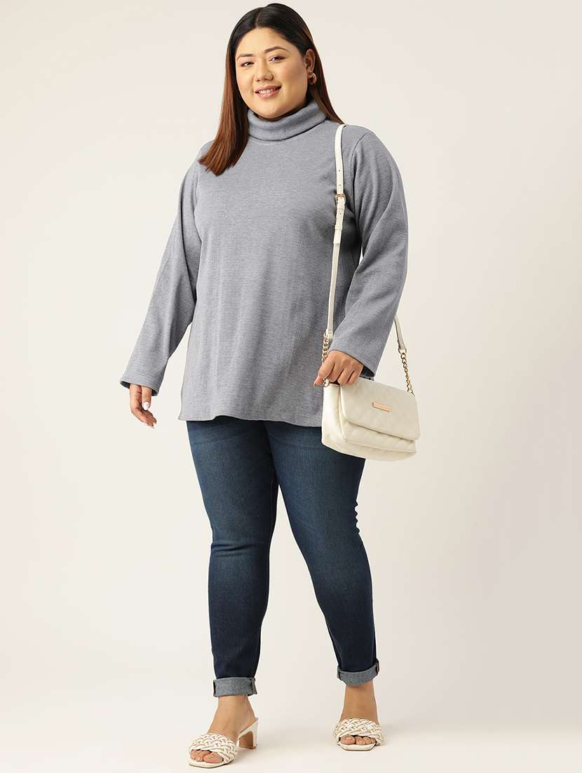 women's straight high neck top - 19326213 -  Standard Image - 3