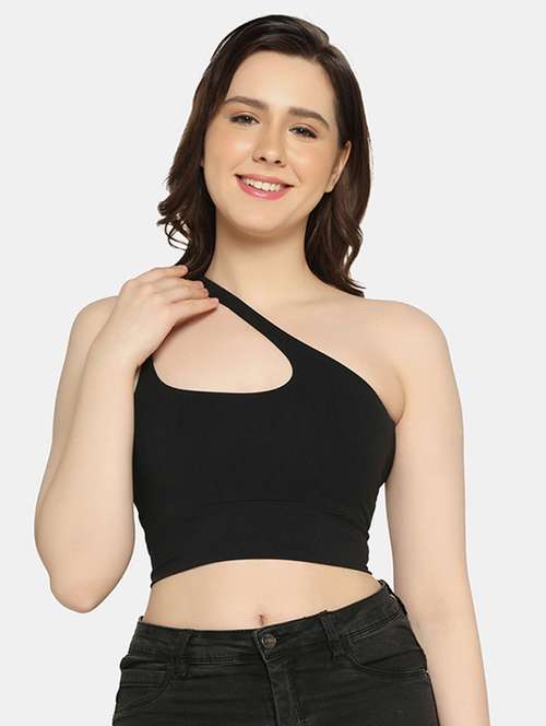 black nylon sports bra - 19328636 -  Standard Image - 0