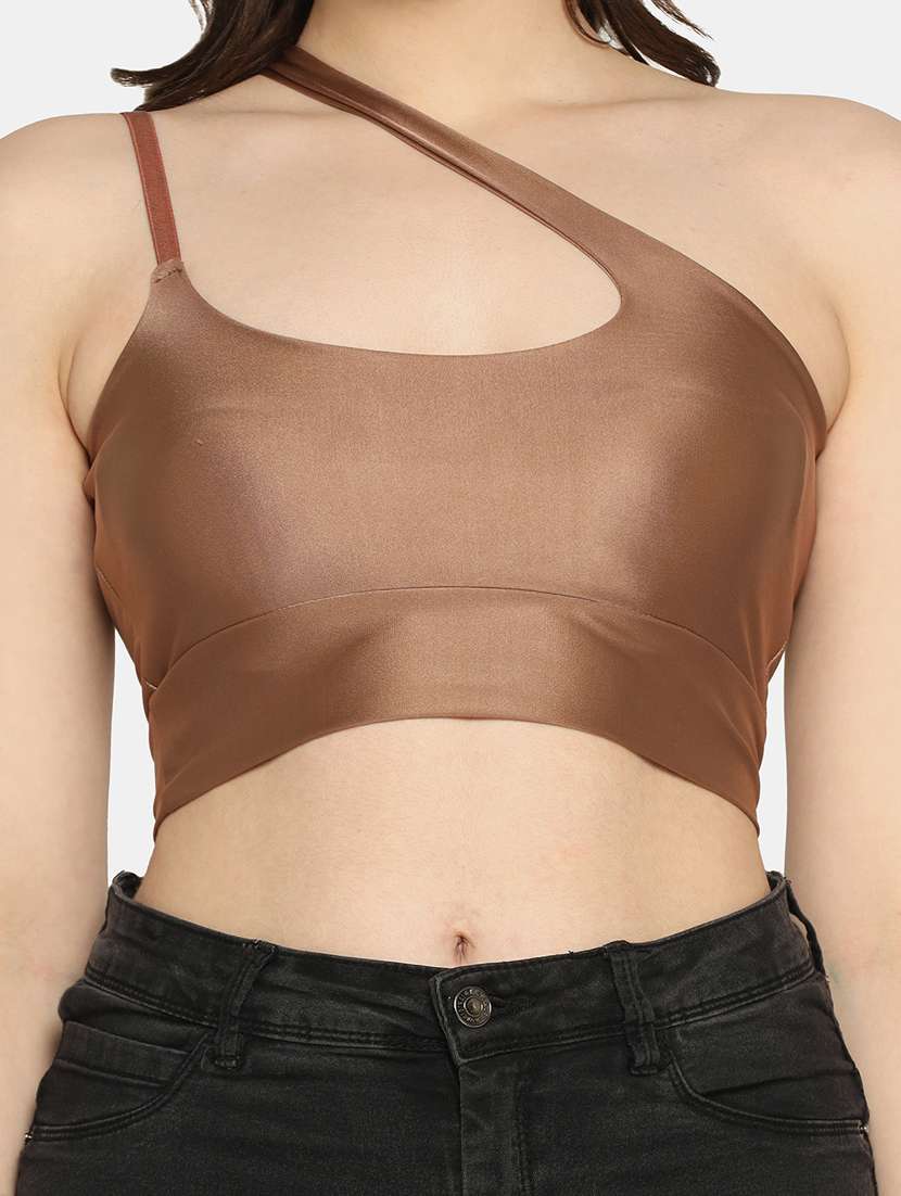 brown nylon sports bra - 19328637 - Standard Image - 5